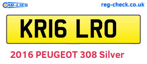 KR16LRO are the vehicle registration plates.