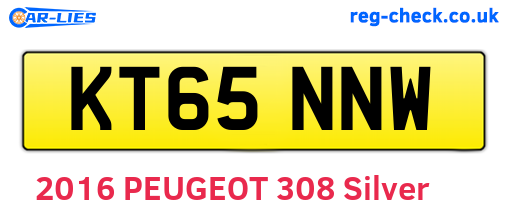 KT65NNW are the vehicle registration plates.