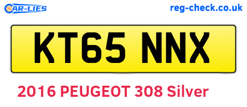 KT65NNX are the vehicle registration plates.