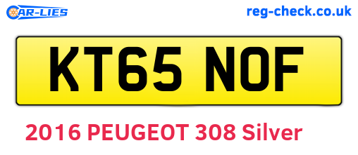 KT65NOF are the vehicle registration plates.