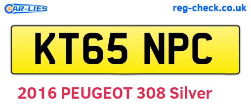 KT65NPC are the vehicle registration plates.