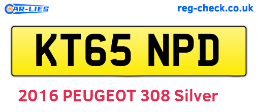 KT65NPD are the vehicle registration plates.