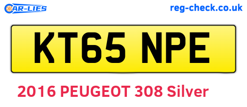 KT65NPE are the vehicle registration plates.