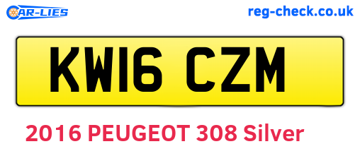 KW16CZM are the vehicle registration plates.