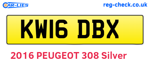 KW16DBX are the vehicle registration plates.