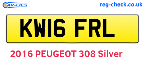 KW16FRL are the vehicle registration plates.