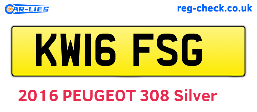 KW16FSG are the vehicle registration plates.