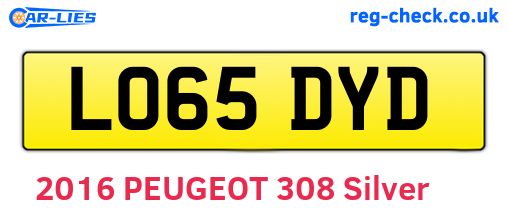 LO65DYD are the vehicle registration plates.