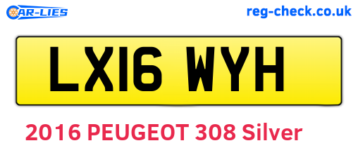 LX16WYH are the vehicle registration plates.