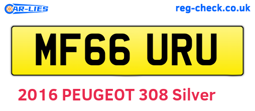 MF66URU are the vehicle registration plates.