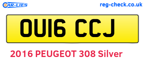 OU16CCJ are the vehicle registration plates.