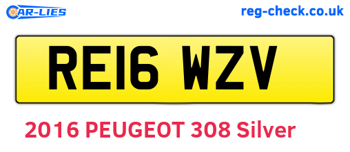 RE16WZV are the vehicle registration plates.