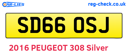 SD66OSJ are the vehicle registration plates.