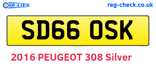 SD66OSK are the vehicle registration plates.