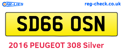 SD66OSN are the vehicle registration plates.