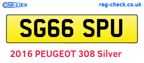 SG66SPU are the vehicle registration plates.
