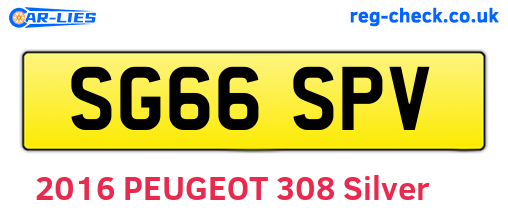 SG66SPV are the vehicle registration plates.