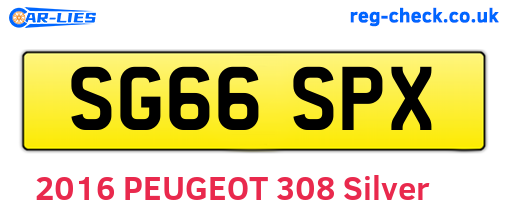 SG66SPX are the vehicle registration plates.