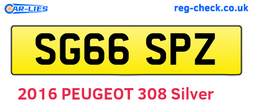 SG66SPZ are the vehicle registration plates.