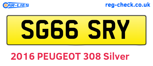 SG66SRY are the vehicle registration plates.