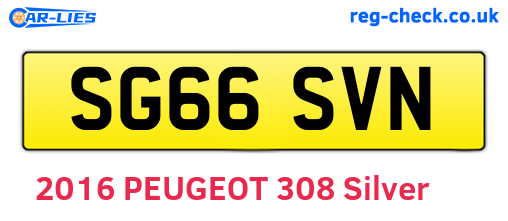 SG66SVN are the vehicle registration plates.