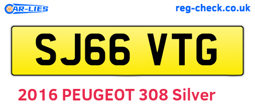 SJ66VTG are the vehicle registration plates.