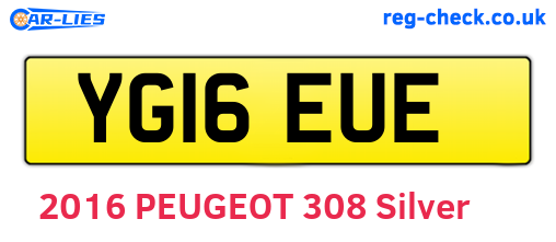 YG16EUE are the vehicle registration plates.
