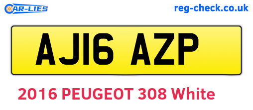 AJ16AZP are the vehicle registration plates.