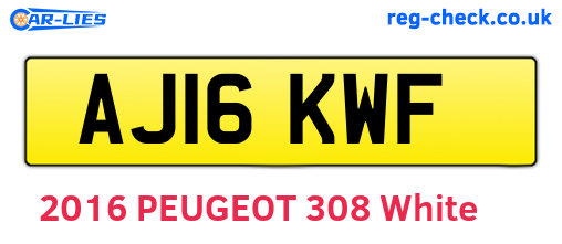 AJ16KWF are the vehicle registration plates.