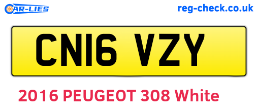 CN16VZY are the vehicle registration plates.
