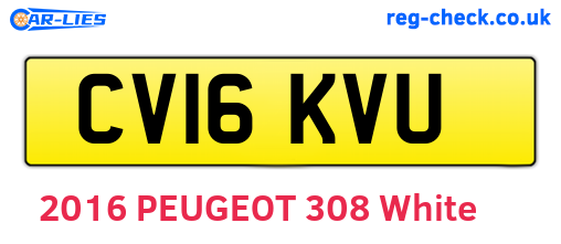 CV16KVU are the vehicle registration plates.