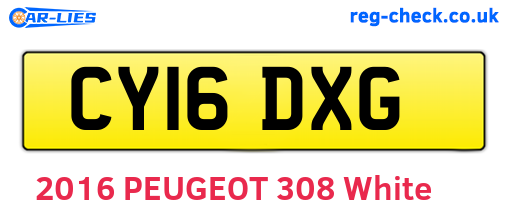CY16DXG are the vehicle registration plates.