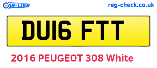 DU16FTT are the vehicle registration plates.