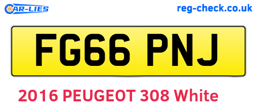 FG66PNJ are the vehicle registration plates.
