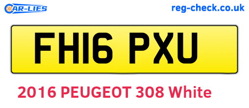 FH16PXU are the vehicle registration plates.
