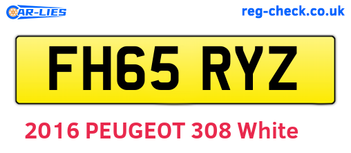 FH65RYZ are the vehicle registration plates.