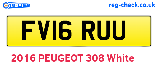 FV16RUU are the vehicle registration plates.