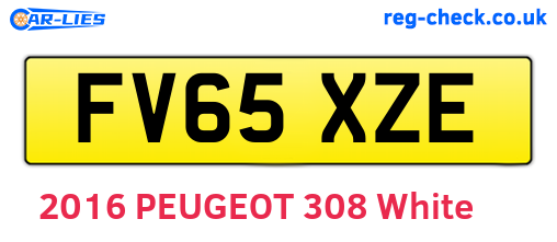 FV65XZE are the vehicle registration plates.