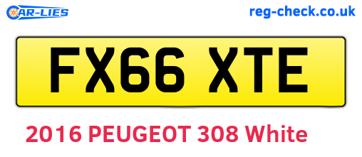 FX66XTE are the vehicle registration plates.