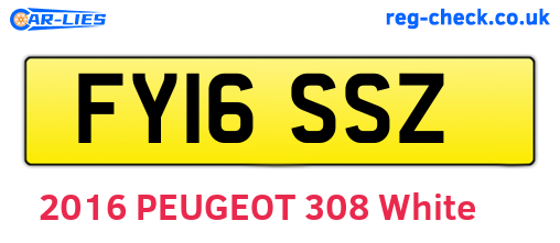 FY16SSZ are the vehicle registration plates.