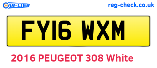 FY16WXM are the vehicle registration plates.
