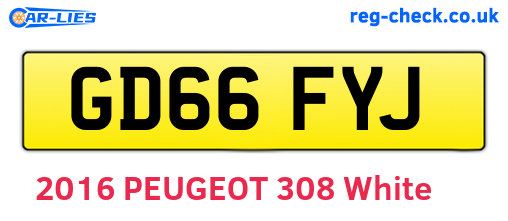GD66FYJ are the vehicle registration plates.
