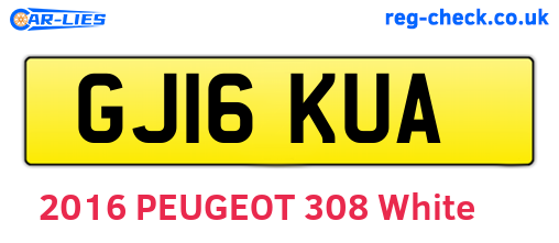 GJ16KUA are the vehicle registration plates.