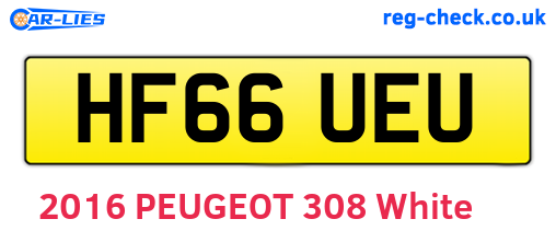 HF66UEU are the vehicle registration plates.