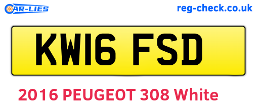 KW16FSD are the vehicle registration plates.