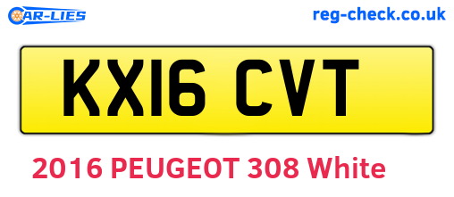 KX16CVT are the vehicle registration plates.