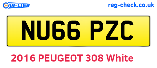 NU66PZC are the vehicle registration plates.
