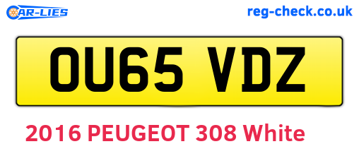 OU65VDZ are the vehicle registration plates.
