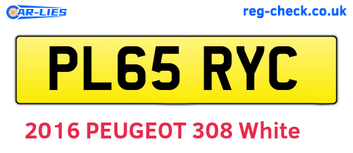 PL65RYC are the vehicle registration plates.
