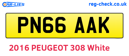 PN66AAK are the vehicle registration plates.